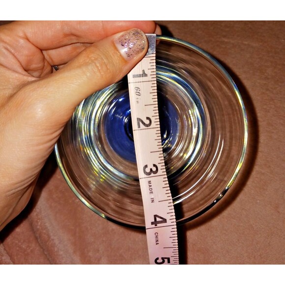 Libbey Martello Cobalt Blue Clear Set of 4 Goblets Water Wine Tea - Picture 7 of 8